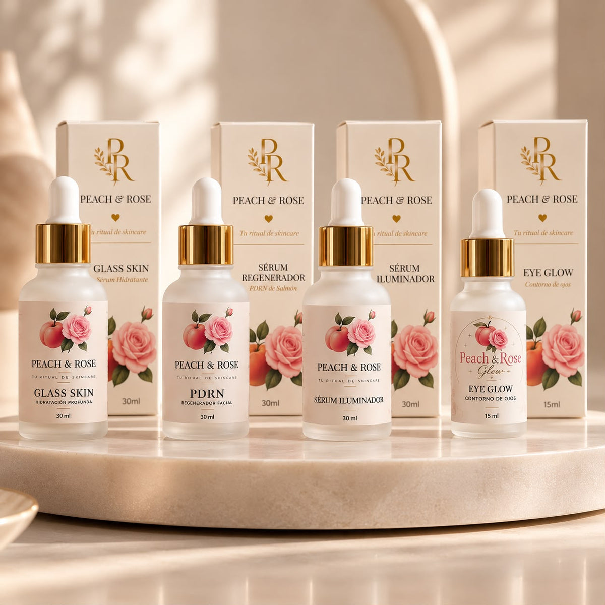 Ritual Esencial · Los 4 Sérums Peach & Rose